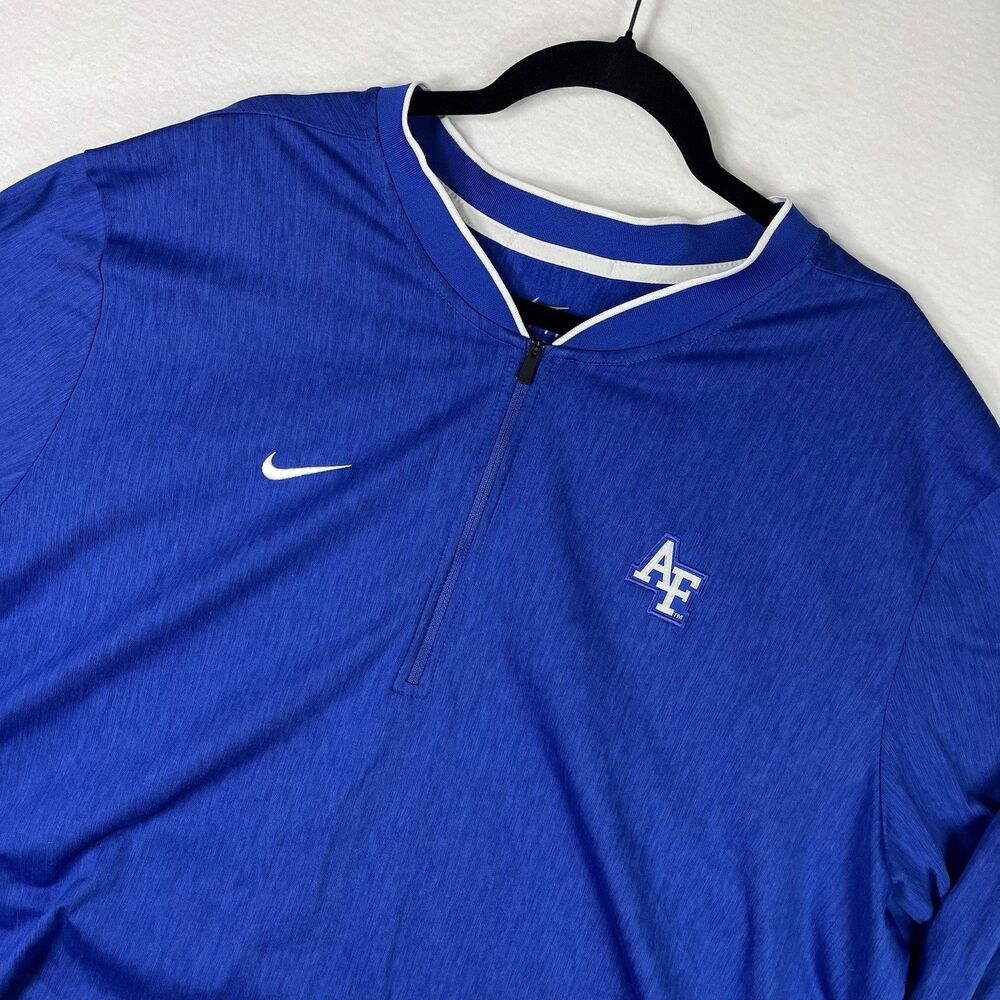 Nike Air Force Falcons Mens 3XL Dri-FIT 1/2 Zip Pullover Blue NCAA Workout Shirt